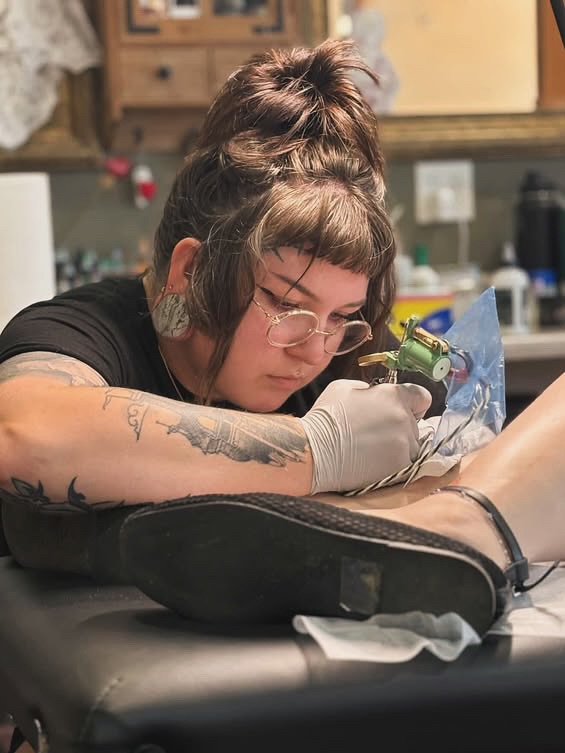 Tattoo work by Kaitlyn Grimm at Santa Cruz Tattoo